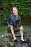 Leggings mit Kunstlederjacke